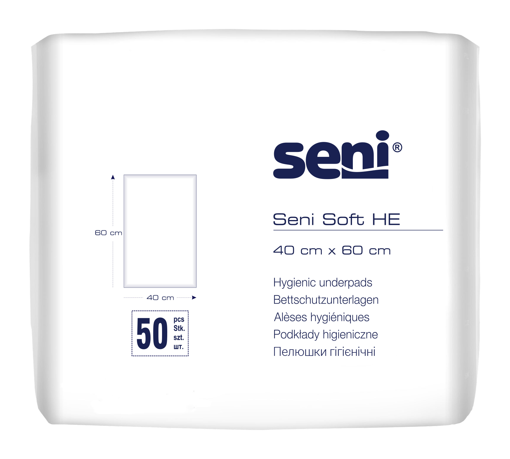 Пелюшки гігієнічні SENI SOFT HE, 40x60 см.(50шт)
